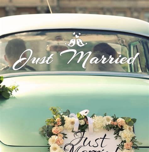 Just Married Car Window Decal Wedding Car Kit Just Married Etsy