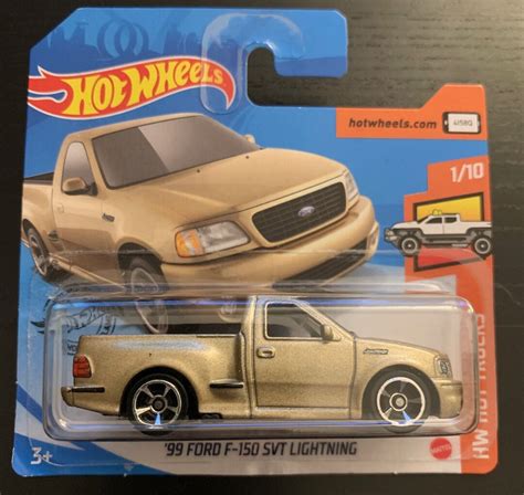 Hot Wheels Ford F Svt Lightning Gold Short Card Hw Hot Trucks Hard To Find Collector
