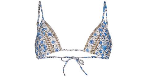 BOTEH Andri Triangle Bikini Top In Blue Lyst