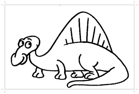 Раскраска динозавр для самых маленьких дошкольников - Все для детского сада