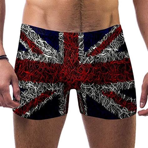 CHINFY Union Jack Flag UK Patriotic Sexy Swimwear Mens Swimsuits Swim Briefs Bikini Quick Drying