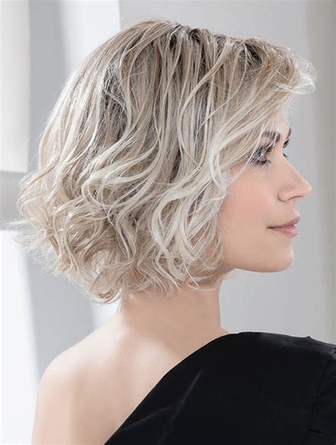 Hairstyles Blonde Monofilament Synthetic Chin Length Wavy Bob Haircuts
