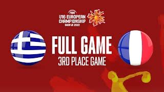 3RD PLACE GAME Greece V France Full Basketball Game FIBA U16