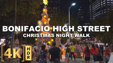 4k Hdr Bgc High Street Christmas Night Walk Bonifacio Global City Taguig Philippines