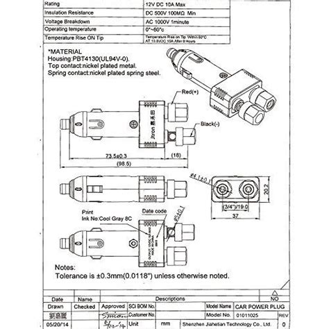 Jtron Dc 12v 10a Car Male Cigarette Lighter Plug With Power Wiring