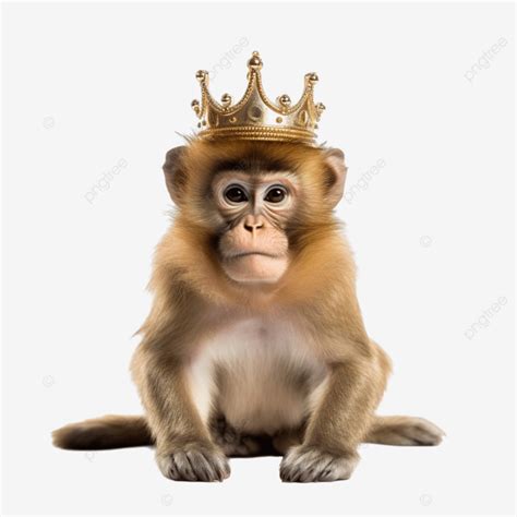 Monkey Wearing A Crown Chimpanzee Monkey Animal Png Transparent