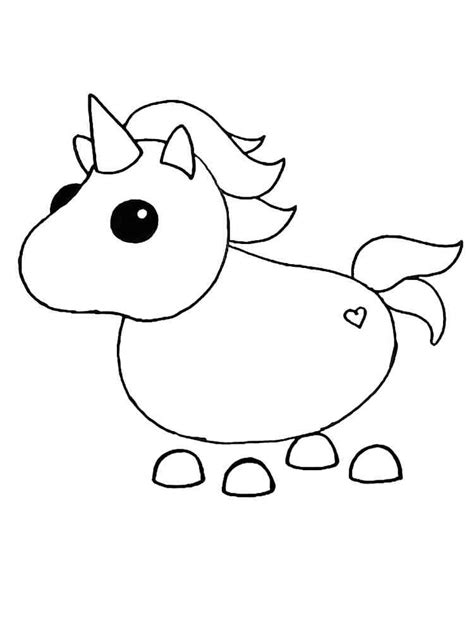 Unicorn Adopt Me coloring page