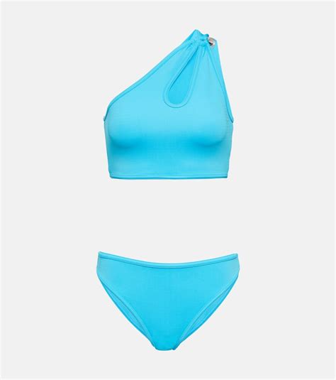 Bottega Veneta Cutout Bikini Blue Editorialist