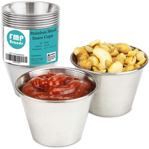 Pack Oz Stainless Steel Sauce Cups Individual Round