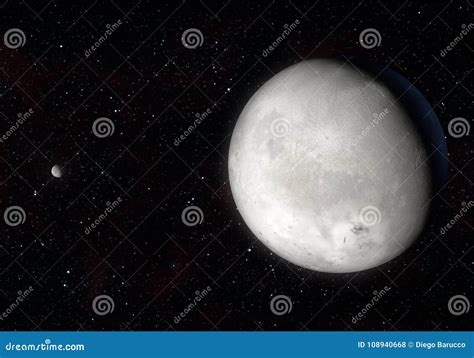 Artwork Of Eris Dwarf Planet And Your Moon Dysnomia In The Kuiper Belt