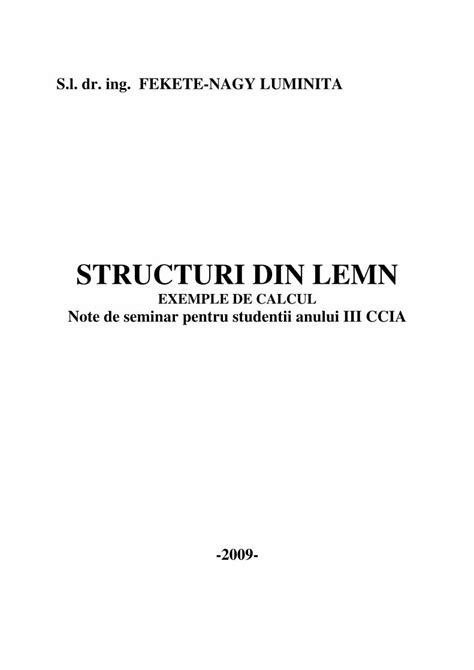 Pdf Structuri Din Lemn Exemple De Calcul Dokumen Tips