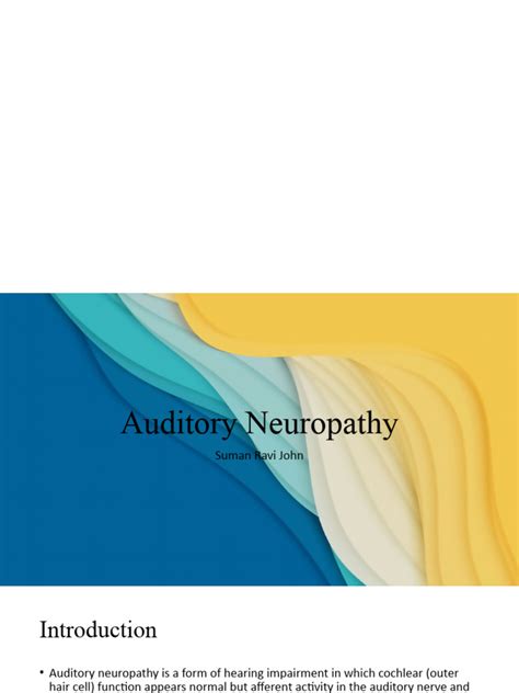 Auditory Neuropathy Unedited | PDF | Hearing | Perception