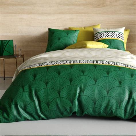 Housse De Couette Et Deux Taies Coton X Cm Hope Verte Linge