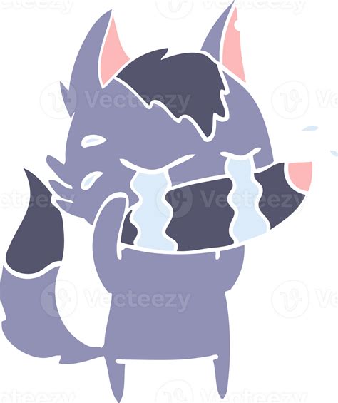 Flat Color Style Cartoon Crying Wolf 39922796 Png
