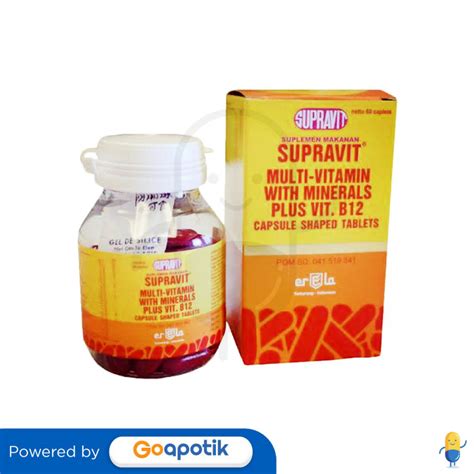 SUPRAVIT MULTIVITAMIN BOTOL 60 KAPLET Kegunaan Efek Samping Dosis