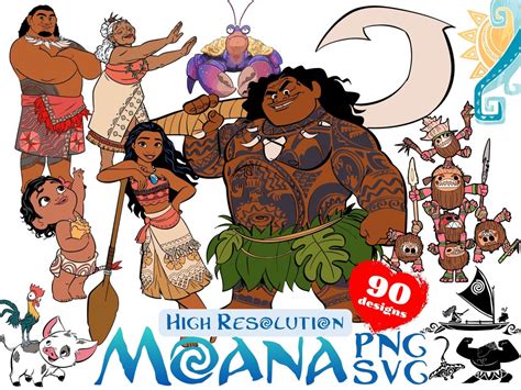 Buy Moana Svg Png Cliparts Bundle Moana Png Cartoon Cliparts For