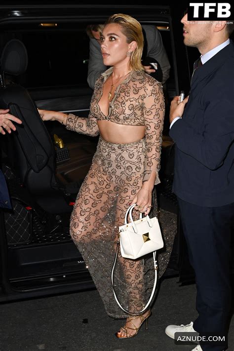 Florence Pugh Sexy Seen Flashing Her Nude Tits At The Valentino Dinner In Paris Aznude