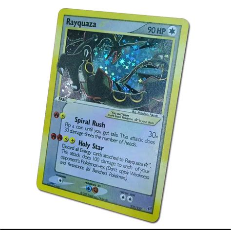 Rayquaza Gold Star Pokemon Card Set 107107 High Quality Proxy Eng Etsy