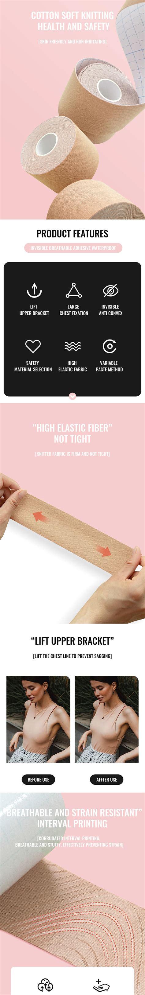 Women Sticker Waterproof Breast Lift Tape Strapless Boob Lifting Tape Durable Boob Body Tape