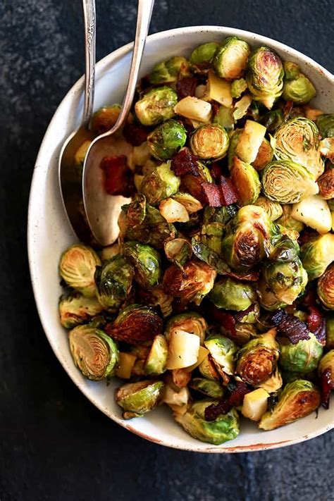 Roasted Brussels Sprouts With Apple And Bacon Melanie Makes Crispy