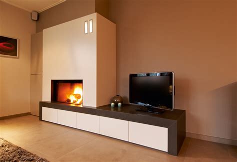 Тв тумба с камином современный стиль в интерьере (46 фото) - красивые ...