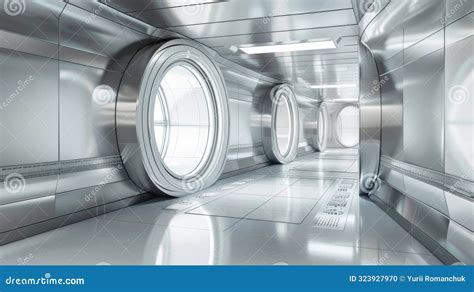 Advanced Metal Glass Portal Of Future Tech Institute With Realistic