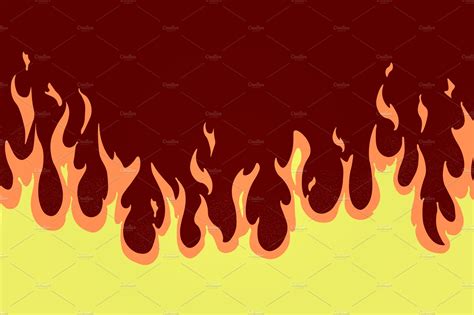 Cartoon Fire Vector Illustration Decorative Illustrations Creative