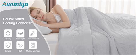 Amazon Auemtyn Cooling Comforter For Hot Sleepers Twin Size Double Sided Summer Comforter