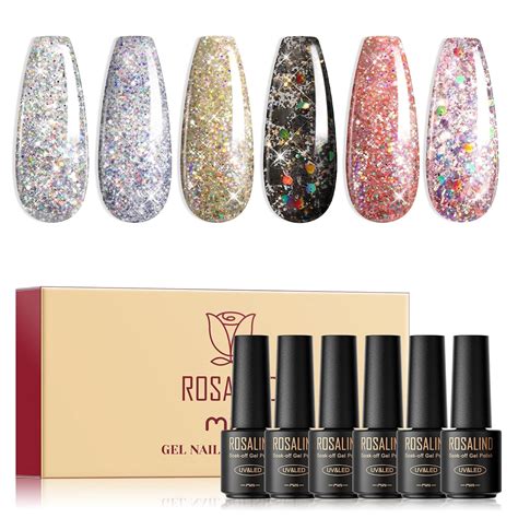 Buy Rosalind Pcs Nude Gel Nail Polish Collection Polishglitter Nail Polish Set Gel Long Lasting