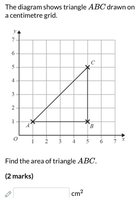 Solved The Diagram Shows Triangle Abc Drawn On A Centimetre Grid Find