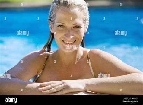 Adult Adults Bathe Bathes Bathing Bikini Bikinis Blonde Blondes Border Caucasian