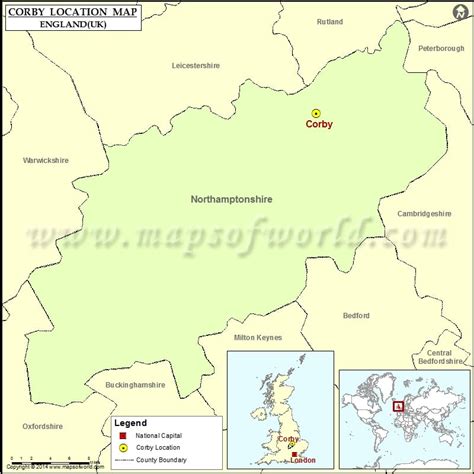 corby location  corby  england map