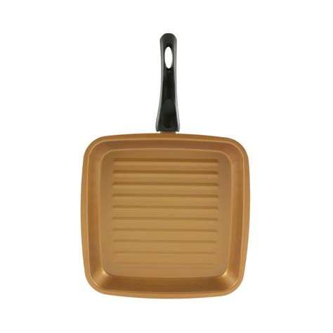 Gold Coast Deep Square Non Stick 11 12 Inch Aluminum Grill Pan In Copper