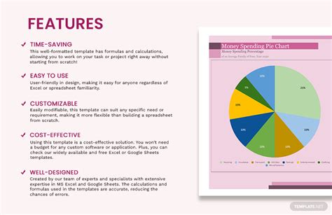 money spending pie chart google sheets excel templatenet