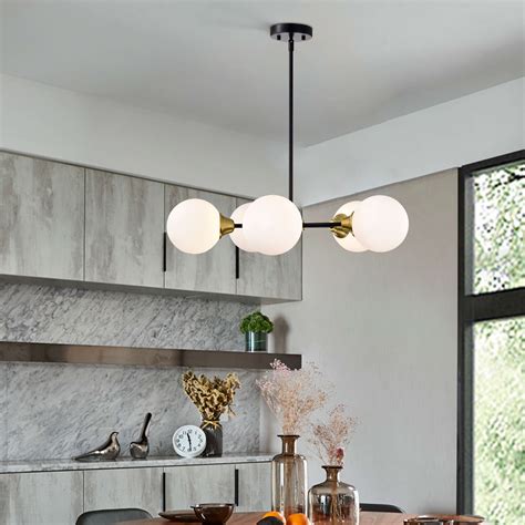 Corrigan Studio Caseville 5 Light Sputnik Modern Linear Chandelier