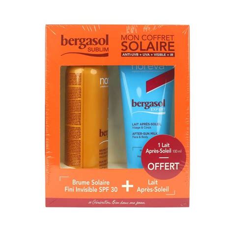 Bergasol Sublim brume solaire SPF30 150ml après soleil offert Bergasol