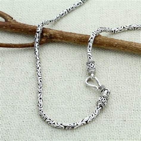 Bali Byzantine Cable Chain Necklace Sterling Silver Etsy