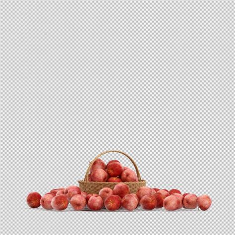 Premium Psd Nectarine 3d Render