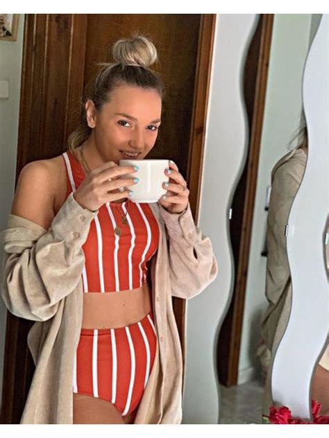 Red Stripe Cross Wide Straps High Waisted Two Piece Bikini Set WalkOnBeach