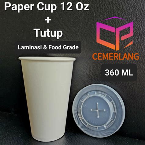 Jual Hot Cold Papercup Oz Oz Gelas Cangkir Kertas Kopi Ml Tutup Tutup Saja Kota
