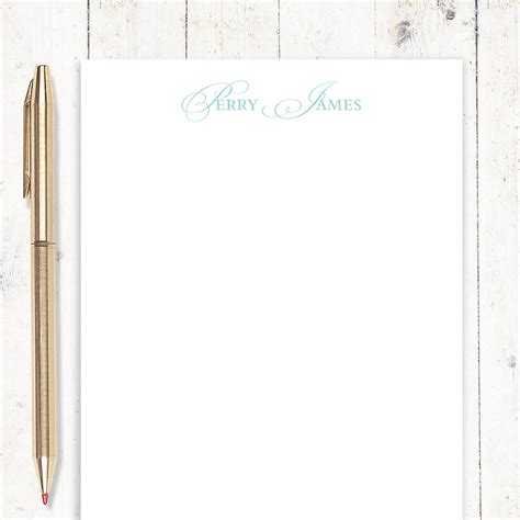 Personalized Notepad Elegant Initials Fancy Stationery Etsy