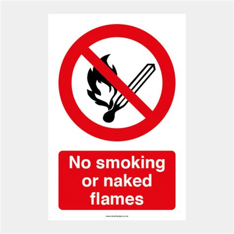 No Smoking Or Naked Flames Diamond Safety Signs