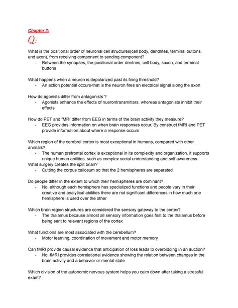 PSYC Chp 3 And 4 Chapter 3 Q What Is The Positional Order Of