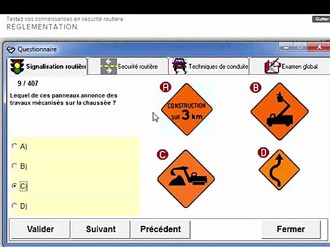 Testez vos connaissances en Signalisation routière Examen théorique la