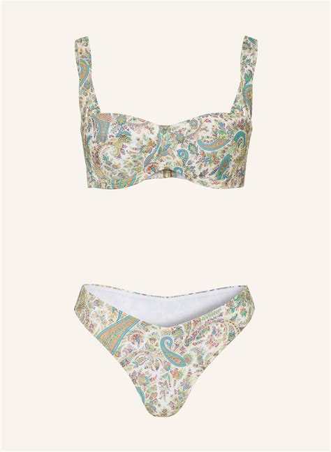 ETRO Bügel Bikini in weiss hellgrün türkis