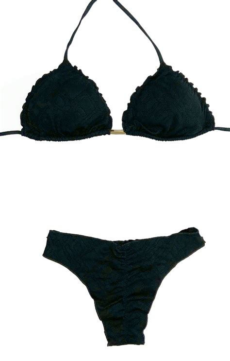 Scrunch Bikini Black Set Top Bottom Bella Art