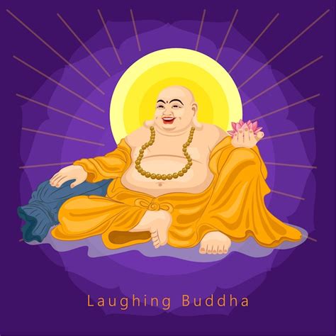 Premium Vector Happy Laughing Buddha