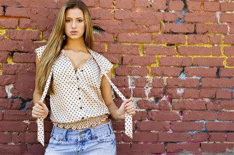 Blonde Dans La Mini Jupe Image Stock Image Du Attrayant 3732607
