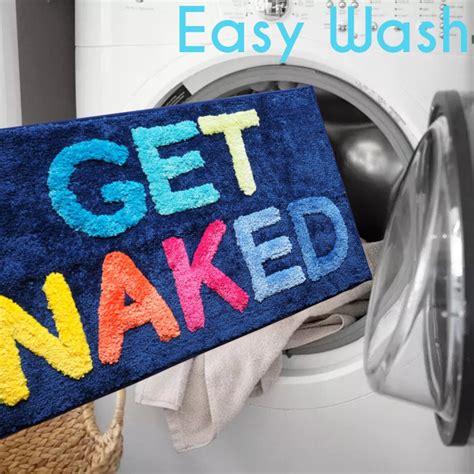 Get Naked Bath Mat Funny Cute Bathroom Rugs Blue Rainbow Rug Etsy