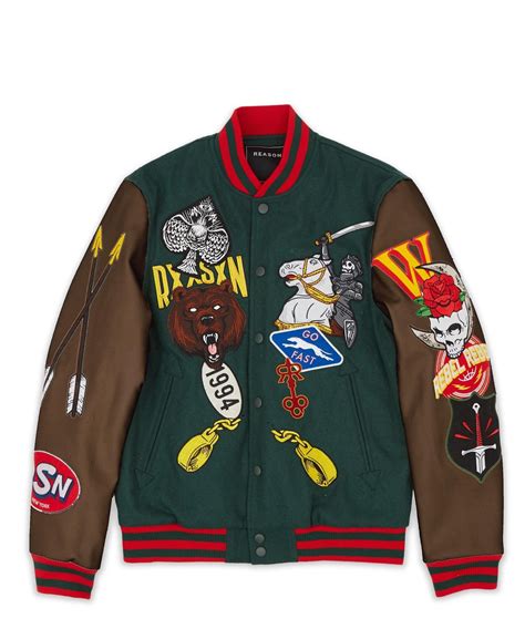 Stacked Varsity Jacket Green Varsity Jacket Leather Varsity